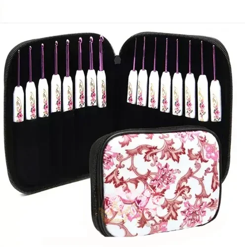 Floral crochet hook set